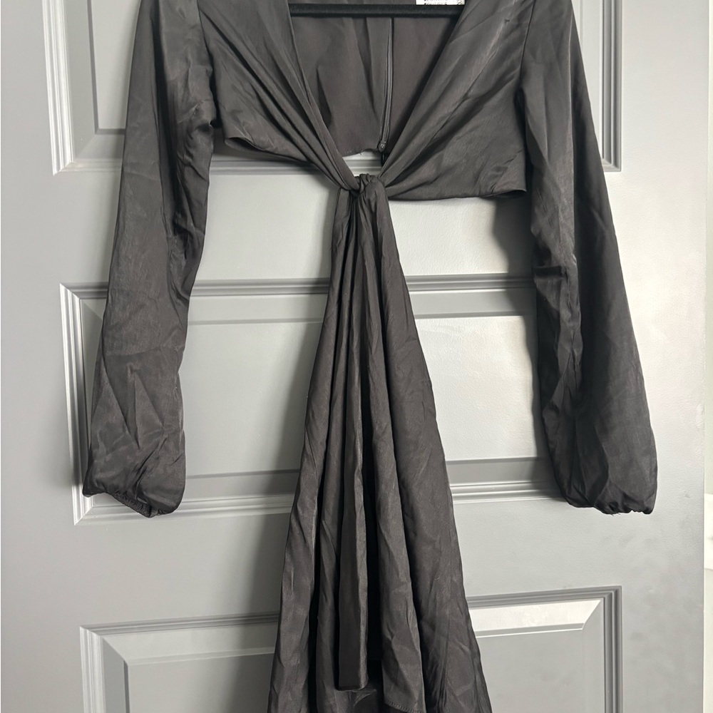 Beginning Boutique Charcoal Long Sleeve Dress